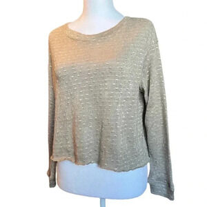 NWT Crop Sweater for Layering or Midriff Baring, Lightweight Taupe Tan Beige